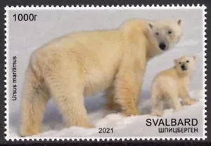 Spitzbergen 2021 Europa Eisbär gefährdete Arten postfrisch Local Stamp - Bild 1 von 1