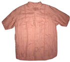Mens TOMMY BAHAMA  Peach Front Button Short Sleeve Linen Shirt ~ Size L