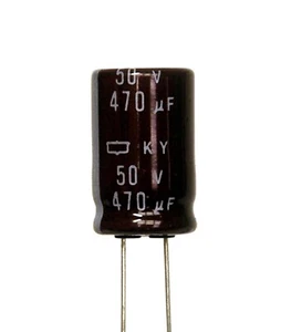 10pc Electrolytic Capacitor KY 470uF 50V +105℃ 10000hr Nippon Chemi-Con 12.5x20m - Picture 1 of 4