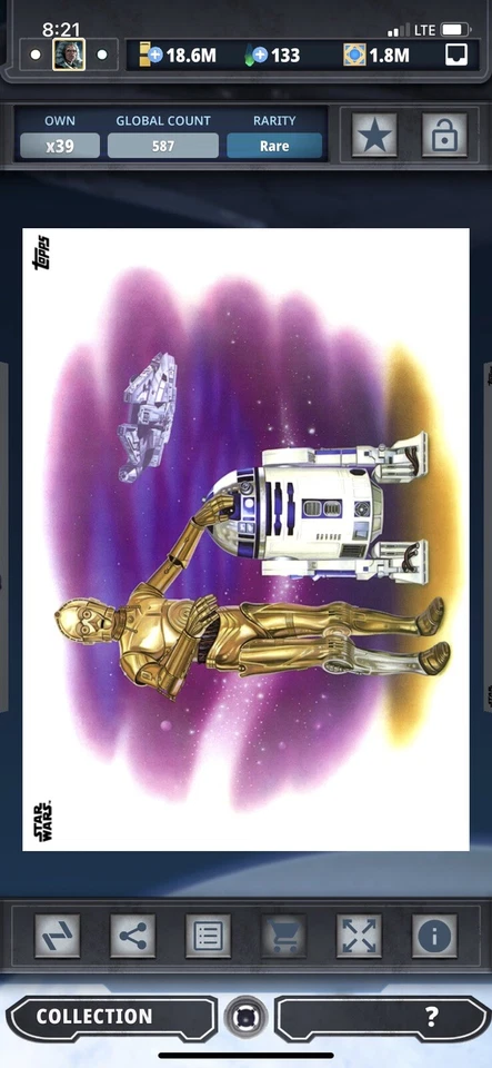 Topps Star Wars Digital Card Trader C-3PO & R2-D2 Vintage Visions Insert - Image 1 of 1