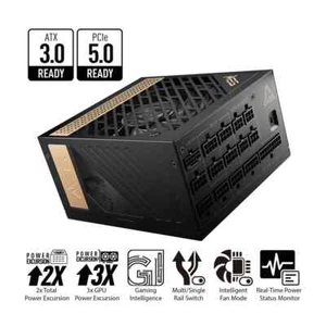 MSI MEG Ai1300 1300W PCIE5 ATX 3.0 80 Plus Platinum PC Power Supply - Afbeelding 1 van 12