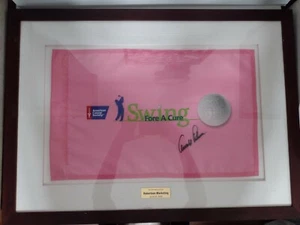 ARNOLD PALMER - FLAG SIGNED Framed 2008  Pink Flag Rare Autograph  - Picture 1 of 6