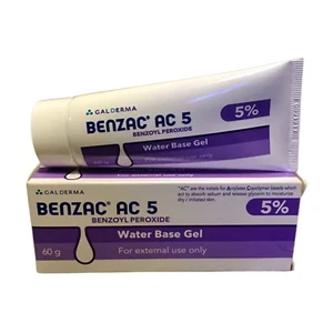 BENZAC AC 5% Gel Benzoyl Peroxide Acne Pimple Galderma France 60g EXP: 01/2026 - Picture 1 of 9
