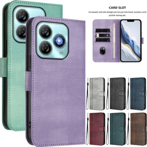 Case for ZTE Blade A73 A35 A75 A53 A52 V70 Line Retro Wallet Case Phone Cover - Picture 1 of 20