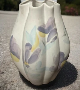 Anthropologie Vase Floral Watercolor 12” X 8” Hand Painted Pastel Colors - Picture 1 of 5