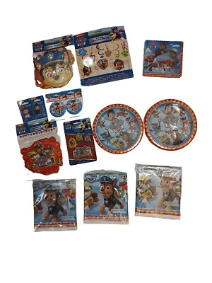 Paw Patrol Suministros de Fiesta Mantel Platos Servilletas Cumpleaños Banner Máscaras... Foto 1 de 4