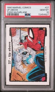 1990 COMIC IMAGES MARVEL TODD MCFARLANE SPIDER-MAN UP ABOVE #27 PSA 10, POP 4 - Picture 1 of 2