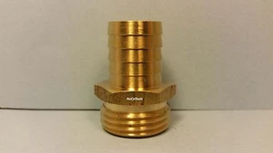 Solid Brass Garden Hose Fitting 3/4" Inch Male GHT X 3/4" Hose Barb Fitting  - Picture 1 of 6