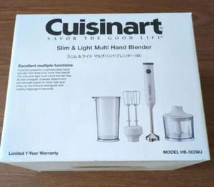 Batidora de mano múltiple delgada y ligera Cuisinart blanca HB-500WJ en caja - Imagen 1 de 7