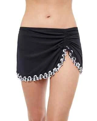 Profile by Gottex Enya Ruched Swim Skirt Swim Bottom, Black, 8 - Image 1 of 3