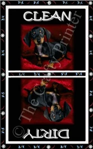 DOG DISHWASHER MAGNET (Dachshund - 1 PIECE MAGNET - Clean/Dirty *Ship FREE - Picture 1 of 3