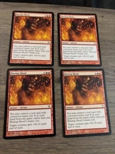 Magic The Gathering MTG Blazing Shoal - Betrayers of Kamigawa. LP/MP Playset x4 - Picture 1 of 2