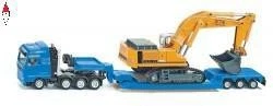 SIKU 1/87 HEAVY HAULAGE TRANSPORTER WITH FLAT-BED TRAILER - Immagine 1 di 1