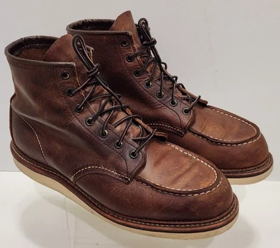 Red Wing Heritage 6" MOC Toe Boots Mens 1907 Copper Rough & Tough Sz 10.5 D - Image 1 of 4