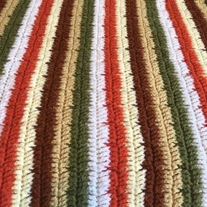 Afghan 49x96” Mid century Vtg Granny Blanket Hand Crochet Retro Colorful Large - Picture 1 of 12