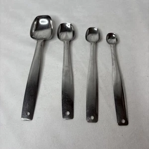 Vintage Unmarked Foley Long Handled Measuring Spoons Set Of 4 Retro Kitchen MCM - Picture 1 of 7