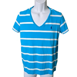 Polo Ralph Lauren Womens Nautical Striped Shirt Size Large Sea Coastal Cotton - Picture 1 of 10
