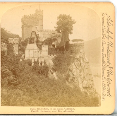 Германия, замок Рейнштейн на Рейне - Underwood стереоизображение A72 - Изображение 1 из 4