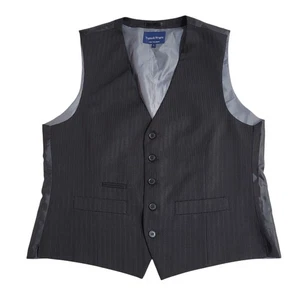 Taylor Wright Waistcoat Grey Pinstriped 3 Pocket Smart Formal Men's L 42" - Picture 1 of 4