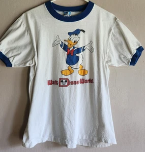 Vintage Walt Disney World Donald Duck Ringer Tee Shirt Mens Size Large  - Picture 1 of 17