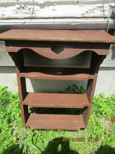 Vtg Shelf Wall Hanging Rack Wood With Cut Out Heart 25-1/2" T x 17-3/4" W - Picture 1 of 1