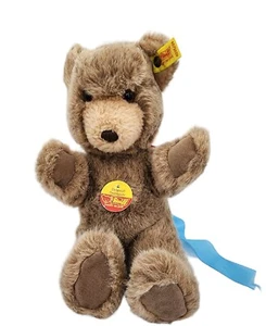 Orsacchiotto originale Steiff 0205/26 peluche 8,5"" Germania bottone auricolare imbottito animale - Foto 1 di 7