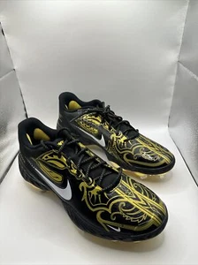Nike Alpha Huarache Elite 3 Premium Bajo Negro Metálico Dorado Vivo Para hombres Talla 12 - Imagen 1 de 6
