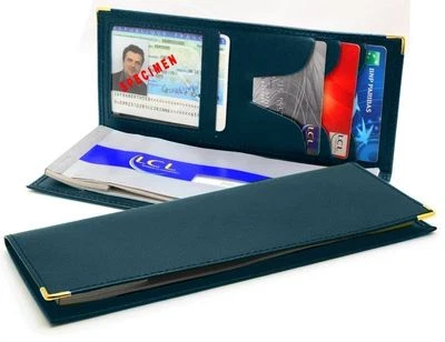 Classic checkbook holder men women in leather and synthetic crust  - Image 1 of 4