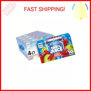 Capri Sun 100% Juice Fruit Punch Naturally Flavored Juice Blend, 40 ct Pack, 4 B - Picture 1 of 2
