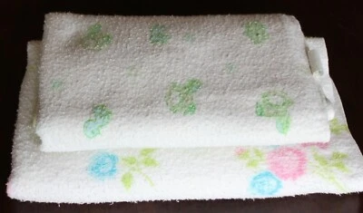 2 mantas de franela vintage para recibir bebés - blancas con caballos rosas y azules, verdes Foto 1 de 4