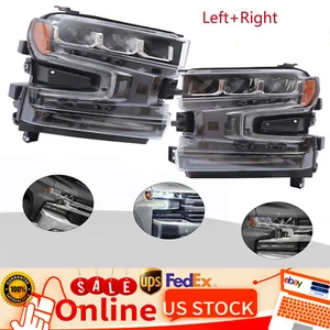 Pair For 2019-2021 Chevrolet Silverado 1500 LED Headlights Assembly Left+Right - Picture 1 of 24