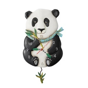 Allen Designs 6012913 Snuggles the Panda Pendulum Wall Clock 12" - Picture 1 of 1