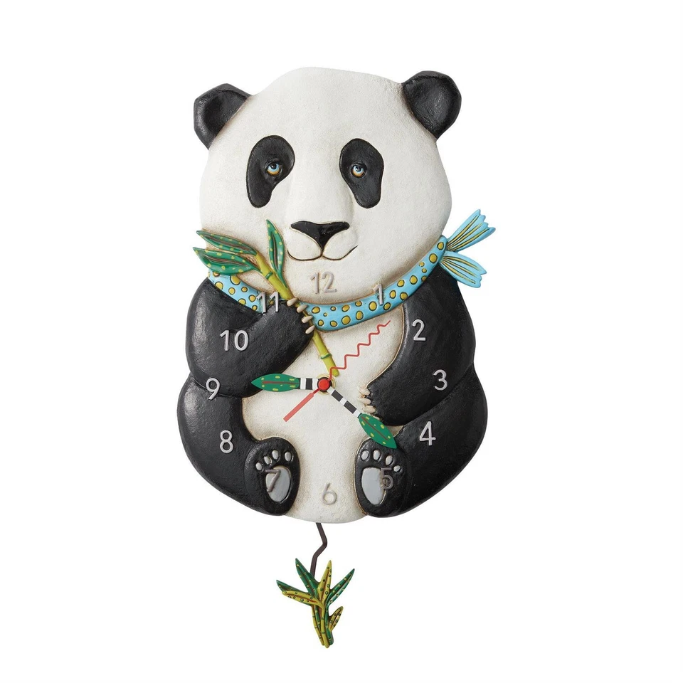Allen Designs 6012913 Snuggles the Panda Pendulum Wall Clock 12" - Image 1 of 1
