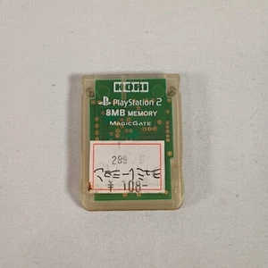 PS2 Memory Card 8MB HORI Clear PlayStation 2 Made in Japan w/ Sticker - Picture 1 of 2
