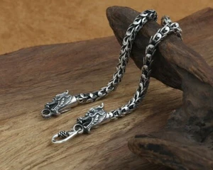 5mm 925 STERLING SILVER Dragon necklace chain men's  jewerly 60cm (23.6") S297 - Picture 1 of 2