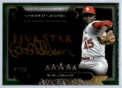 2020 Topps Five Star Golden Graphs Blue Bob Gibson Auto /20 #GG-BG St. Louis - Image 1 of 2