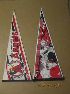 MLB California Angels Vintage 1980's & 2005 AL Championship Logo Pennants - Picture 1 of 1