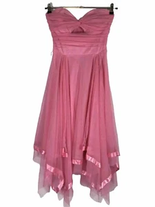 Caché De Colección Años 90 y2k Rosa Sin Tirantes Barbie Tul Pañuelo Dobladillo Acanalado Noche - Imagen 1 de 5