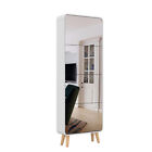Modern Arc Design Shoe Cabinet  With 4 Mirrors Door Flip Drawers For Living Room