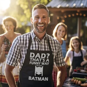 Dad Thats Funny Way To Spell BatMan Fathers day BBQ Apron For Dad, Cooking Apron - Picture 1 of 5