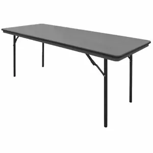 Bolero Rectangular Folding Table in Grey Sturdy Indoor Outdoor - 6ft - Single - Picture 1 of 11