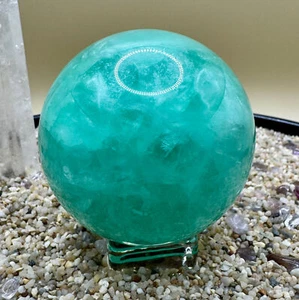 Green Fluorite Sphere – 6.4cm | Mental Clarity & Heart Healing | 438g - Picture 1 of 5