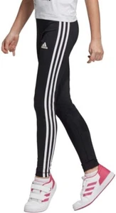 Adidas Kids Training Equipment - 3 Stripes Tights - Black Size Medium/9-10 Year - Picture 1 of 1