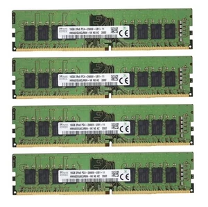 New Hynix DDR4 64GB ( 4X16GB ) 2666MHz PC4-21300 2RX8 UDIMM Desktop Memory Ram - Picture 1 of 5