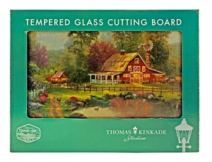 Thomas Kinkade Country Farm House Tempered Glass Cutting Board - Country Side - Picture 1 of 4