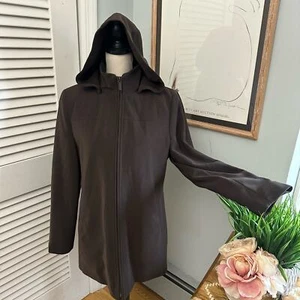 CALVIN KLEIN Womens Rain Coat Heavyweight Removable Hood Full Zip Outdoor SMALL - Picture 1 of 14