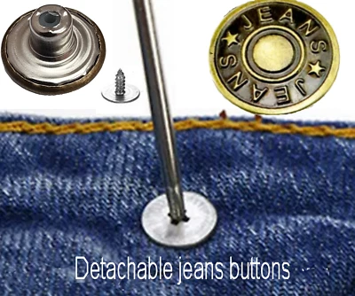 17mm detachable jeans button Screw on Fasteners Repair Denims Jackets Bronze uk - Image 1 of 4