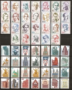 Germany Famous Woman and SWK 1986-1994 MNH complete, 54 different definitive - Picture 1 of 1