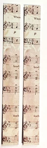 Strisce Musicali 8 Adesivi Scala Treble Clef Note Musical K&Company 6" x 3/4" - Foto 1 di 1