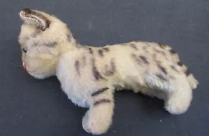 Vintage Steiff Striped Tapsy Tabby Kitten Cat 1950 Unjointed, - no id's - Afbeelding 1 van 5